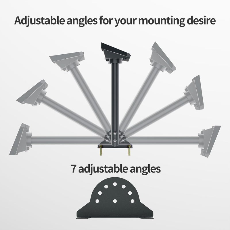 EAZUSE Starlink Gen 3 Mount Kit Pivot Roof Standard Mount with Aluminum Pipe Adapter for Starlink Gen 3, Adjustable Pole Mounting 16" for V3 Standard Dish Kickstand - Image 3